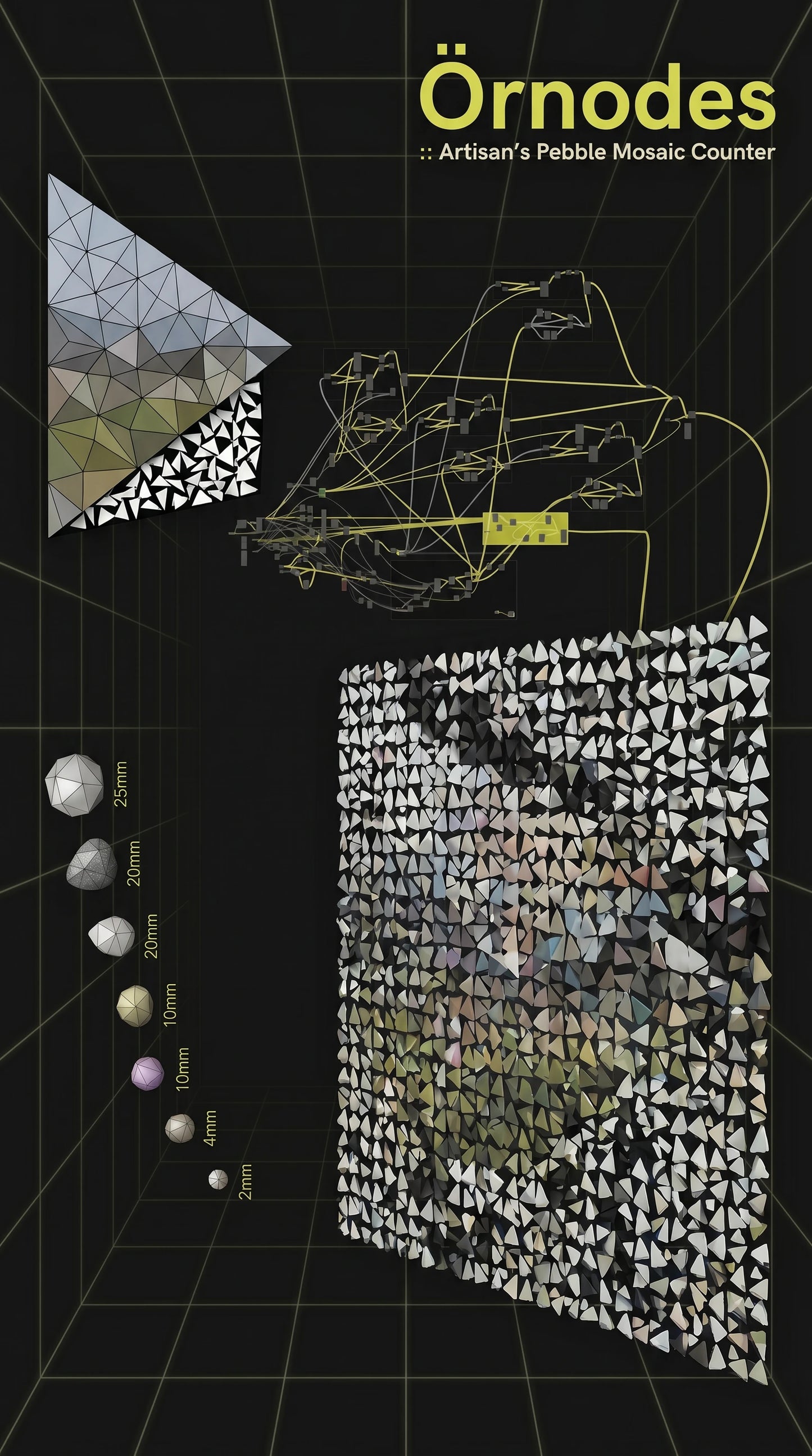 Örnodes [ORN] Artisan's Pebble Mosaic Counter [Blender GeoNodes]